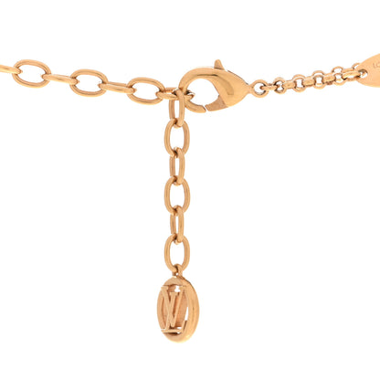 Louis Vuitton Metal Crystal Lady LV Necklace Gold 5 of 7