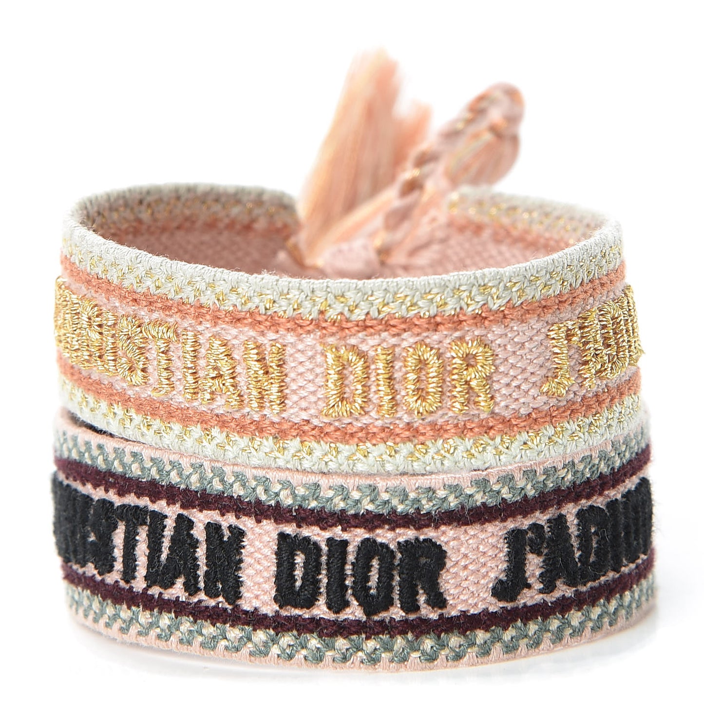 Woven Cotton J'Adior Friendship Bracelet Set Nude