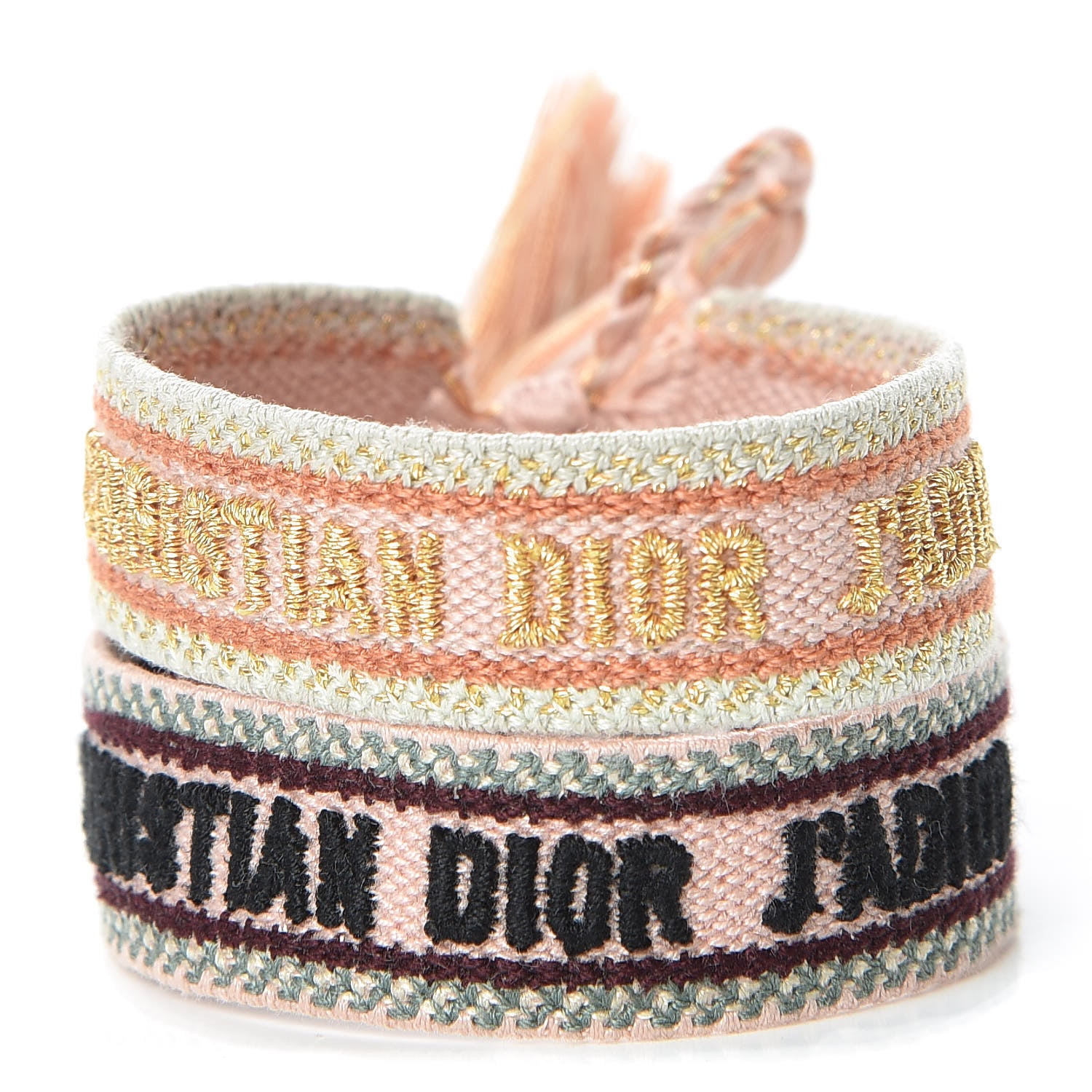 Christian Dior Woven Cotton J'Adior Friendship Bracelet Set Nude 1 of 5
