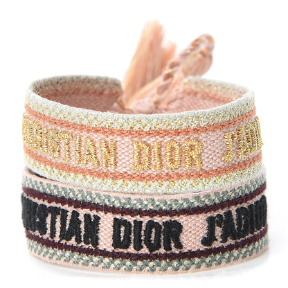 Christian Dior Woven Cotton J'Adior Friendship Bracelet Set Nude 1 of 5