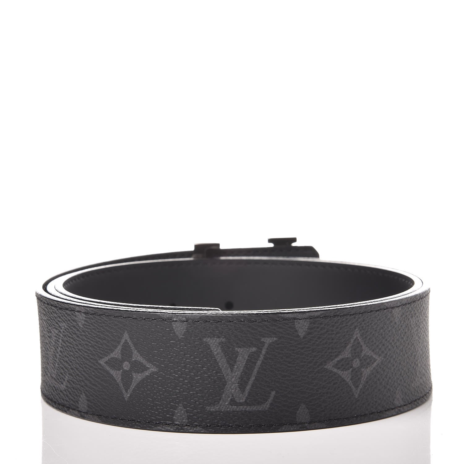 Louis Vuitton Monogram Eclipse Taigarama 40mm LV Initiales Reversible Belt 95 38 Black 3 of 7