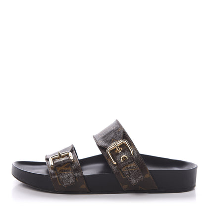 Louis Vuitton Monogram Bom Dia Mule Sandals 36 Black 1 of 10