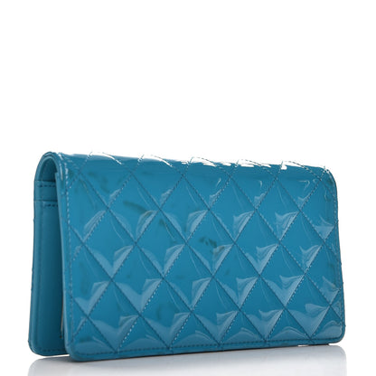 Chanel Patent Calfskin Quilted Yen Reissue Wallet Blue 3 of 11