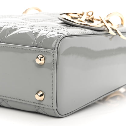 Christian Dior Patent Cannage Mini Lady Dior Grey Stone 9 of 10