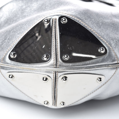 Gucci Metallic Calfskin Large Indy Top Handle Hobo Silver 9 of 14