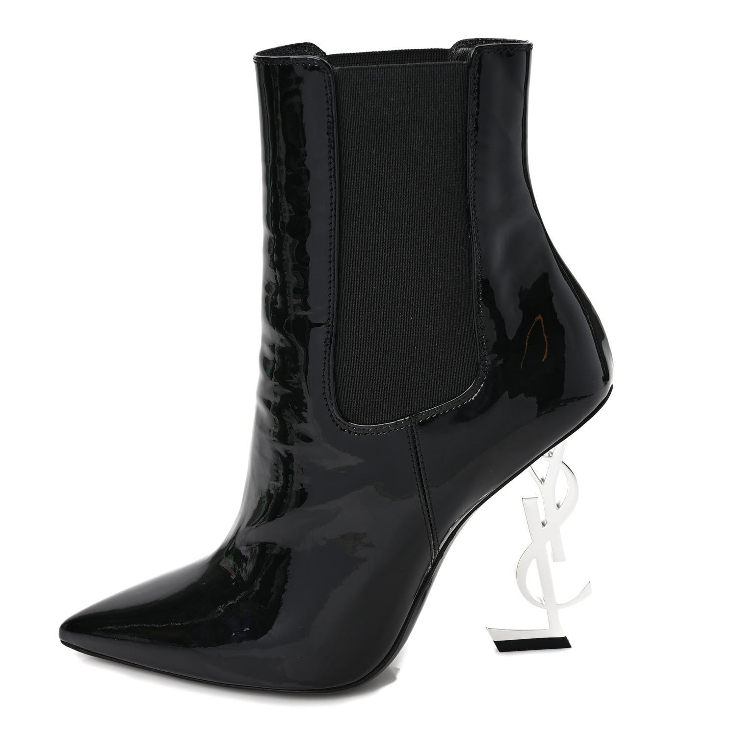 Saint Laurent Patent Opyum Booties 37 Black 1 of 8
