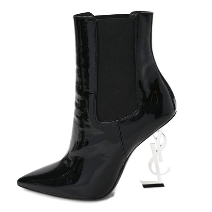 Saint Laurent Patent Opyum Booties 37 Black 1 of 8