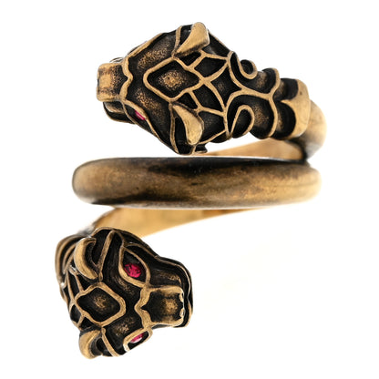 Gucci Tiger Heads Double Wrap Ring 54 7 Aged Gold 1 of 6