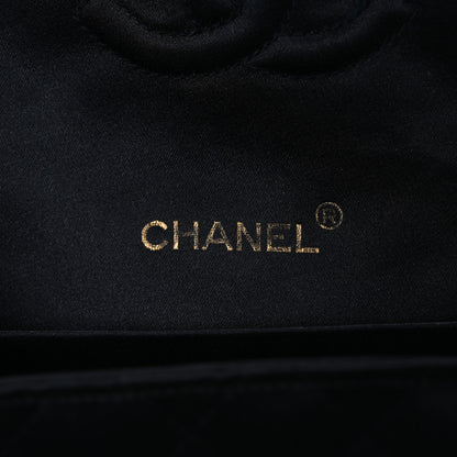 Chanel Satin Quilted Flap Shoulder Bag Black Gold 6 of 11