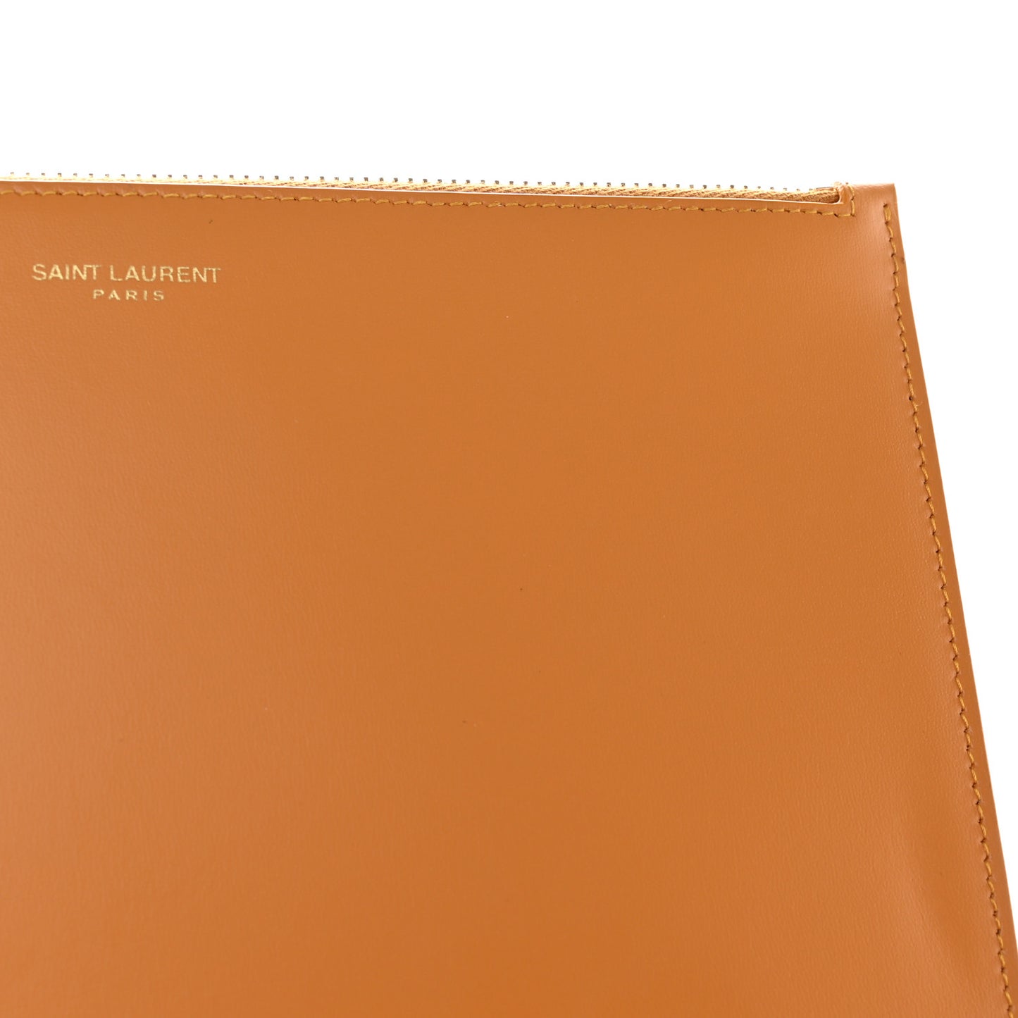 Smooth Calfskin Zip Pouch Cheddar