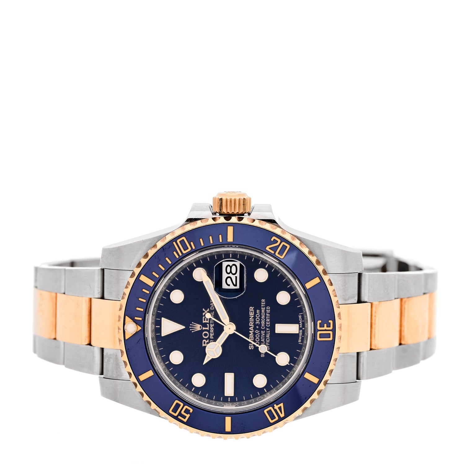 Rolex Stainless Steel 18K Yellow Gold 40mm Submariner Date Watch Royal Blue 116613LB 2 of 5