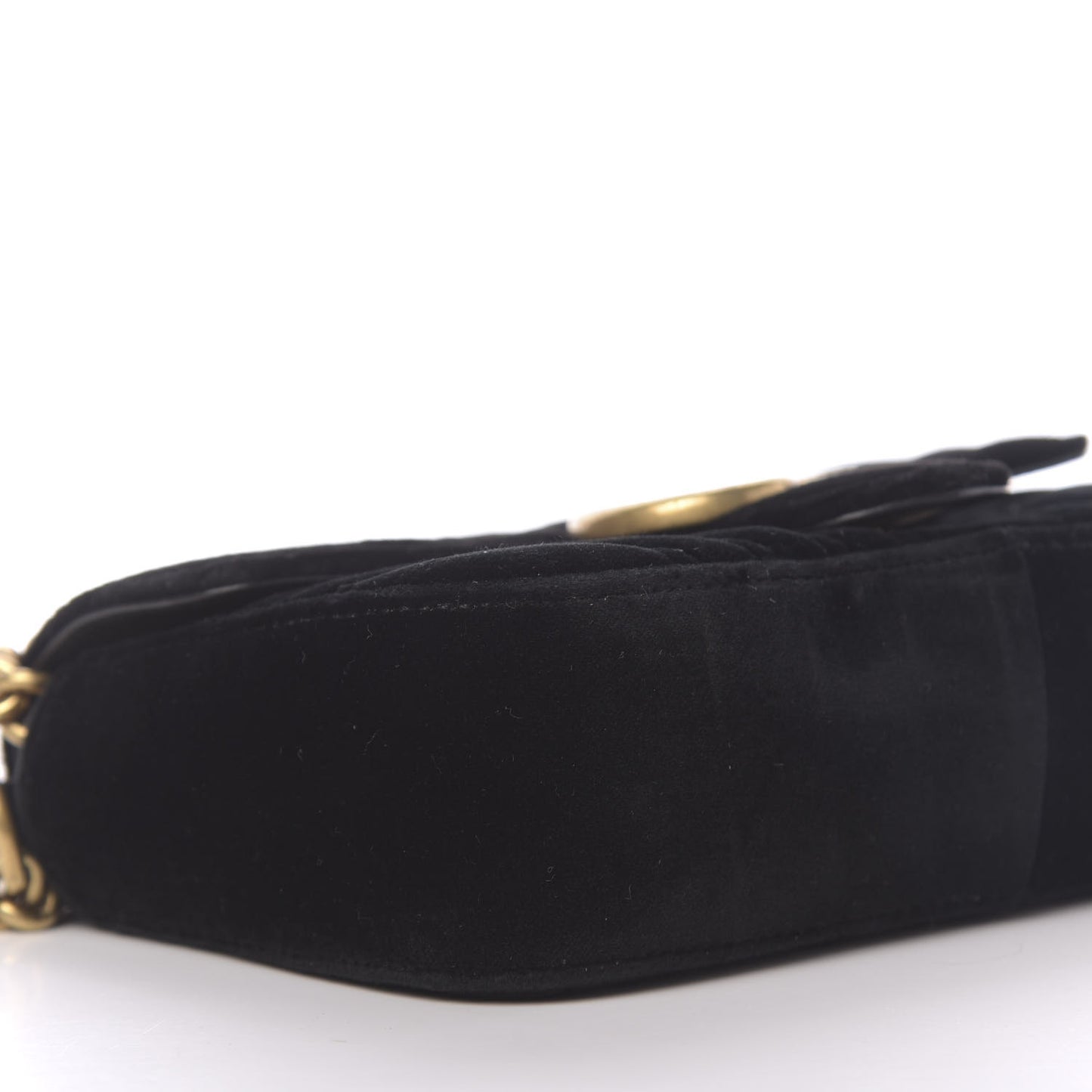 Velvet Matelasse Mini GG Marmont Shoulder Bag Black