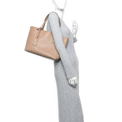Burberry Grainy Calfskin Haymarket Check Small Reversible Tote Mid Camel 2 of 25