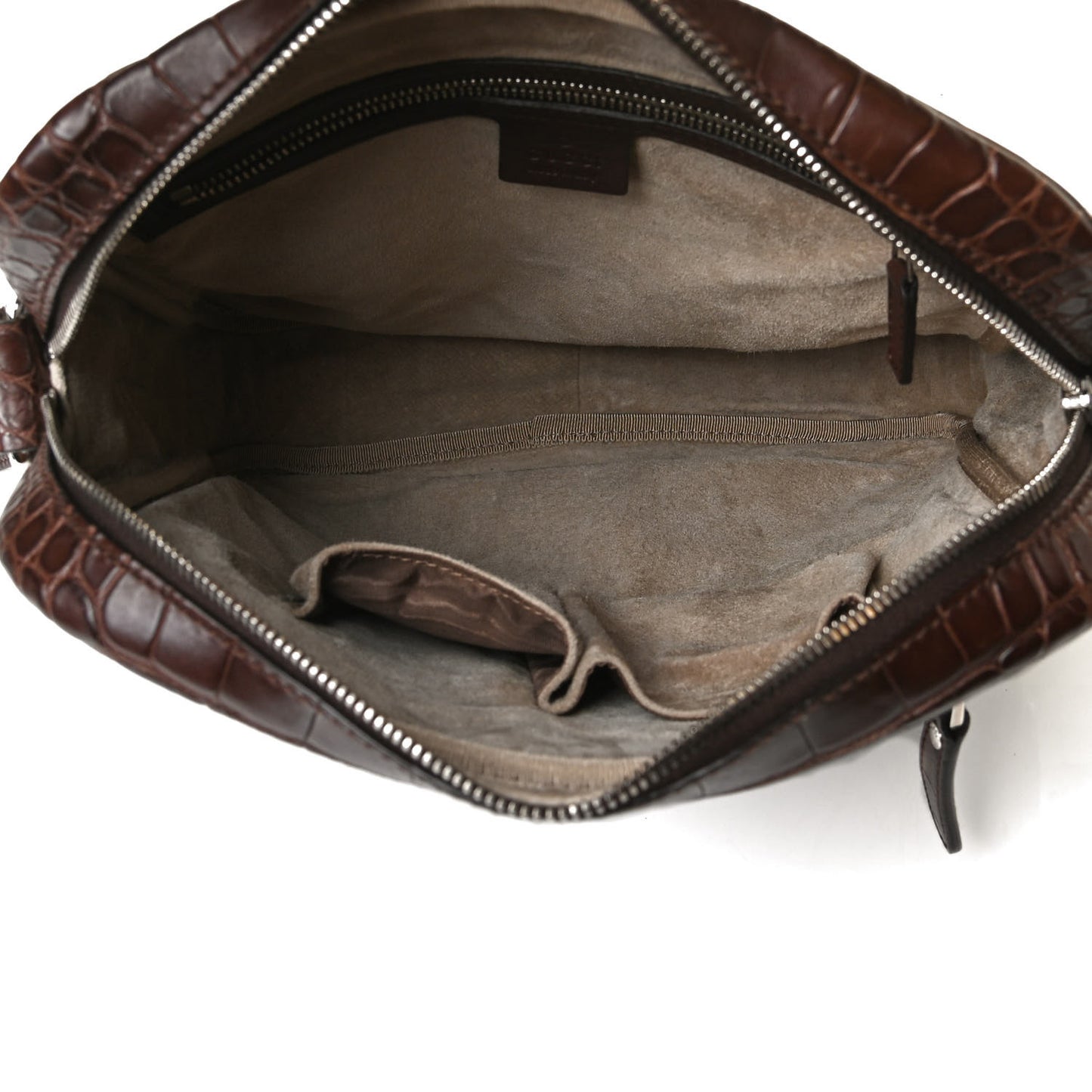 Crocodile Medium Messenger Bag Brown