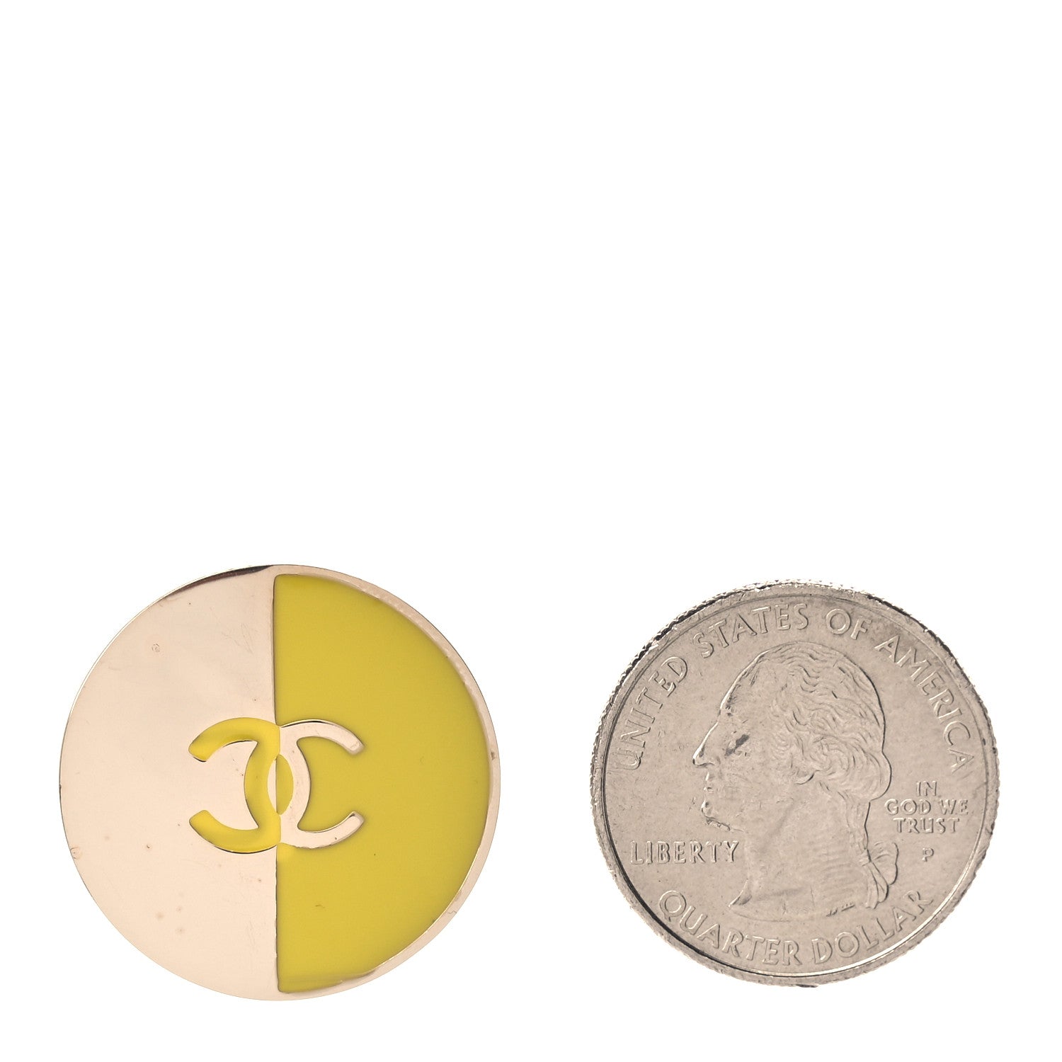 Chanel Enamel CC Pin Brooch Yellow 2 of 4