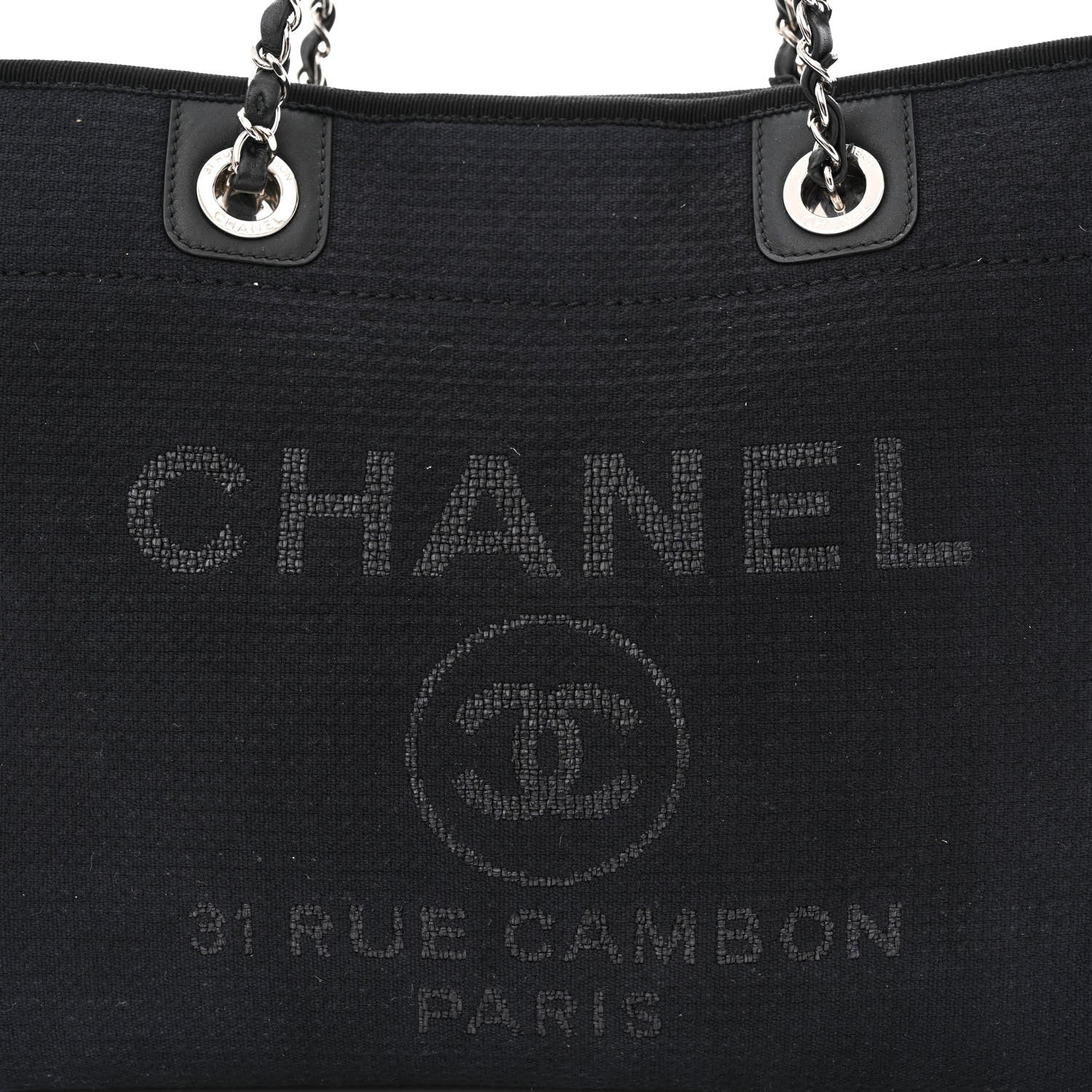 Chanel Mixed Fibers Small Deauville Tote Black 10 of 13