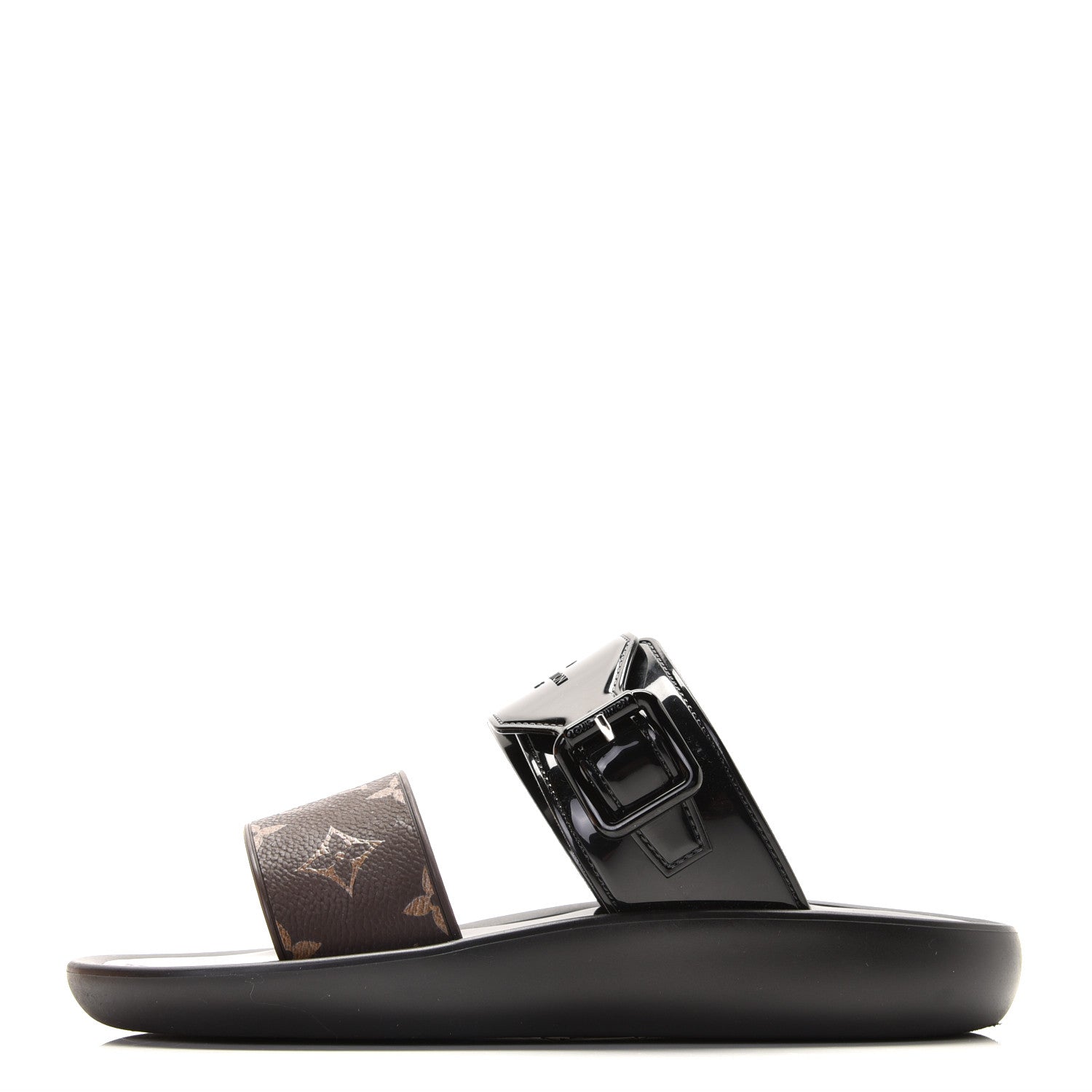 Louis Vuitton Monogram Sunbath Flat Mule Sandals 37 Black 1 of 12
