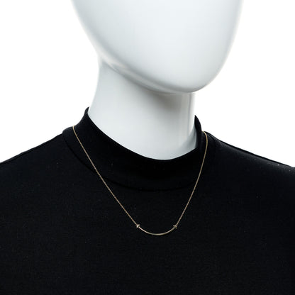 Tiffany 18K Yellow Gold Small T Smile Pendant Necklace 2 of 5