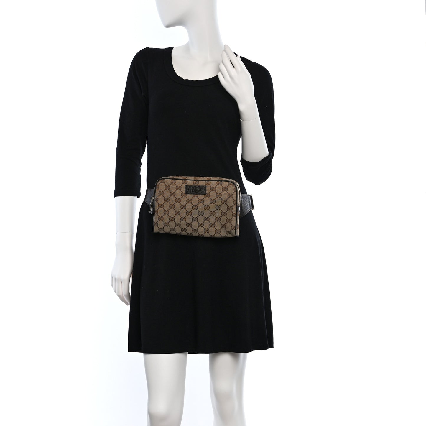 Monogram Dollar Calfskin Belt Bag Beige Ebony Testa di Moro Marrone Scuro