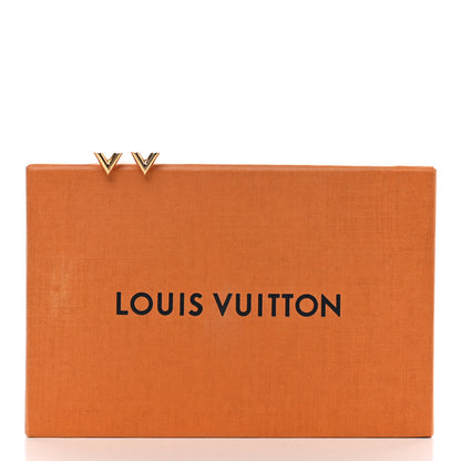 Louis Vuitton Brass Essential V Stud Earrings Gold 5 of 5