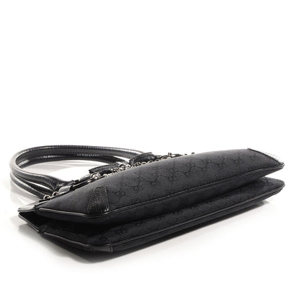 Gucci Monogram Horsebit Chain Shoulder Bag Black 4 of 7