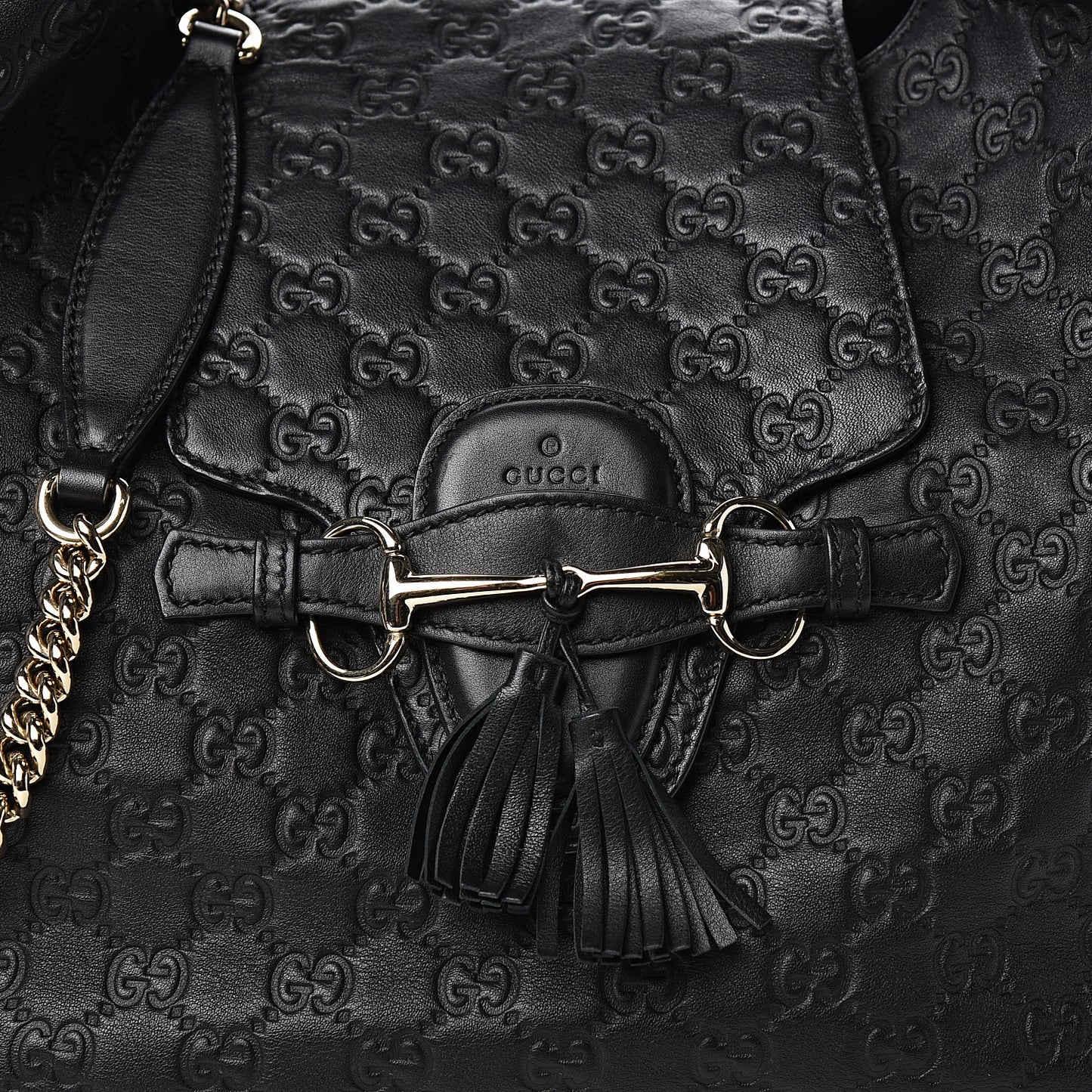 Guccissima Medium Emily Hobo Black