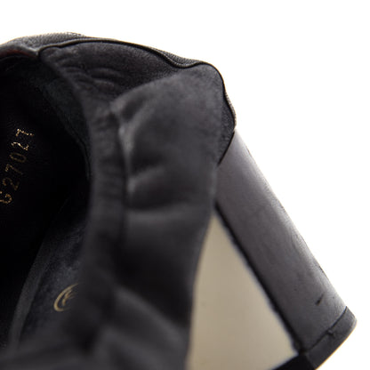 Chanel Lambskin Elastic Cap Toe Ballerina Pumps 37 Black 10 of 11