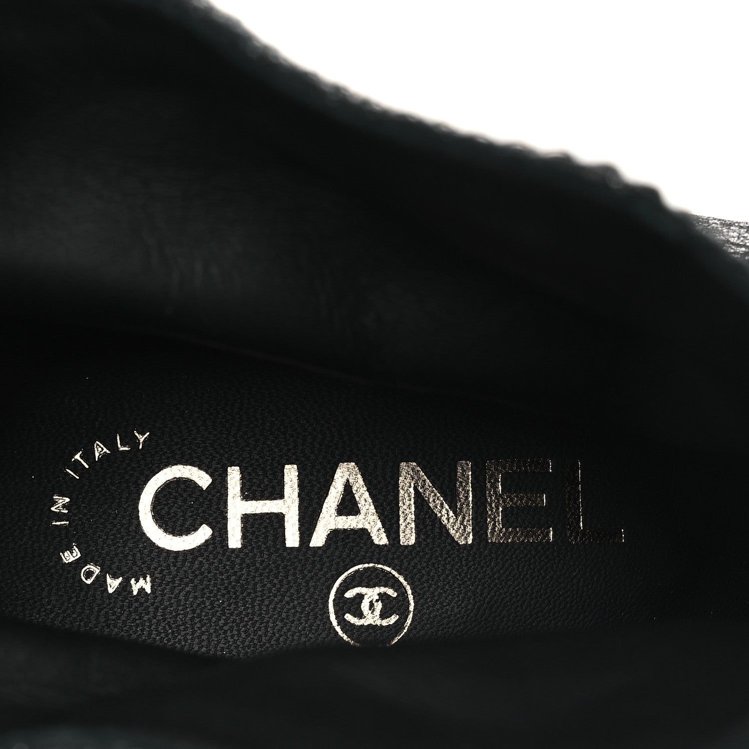 Chanel Metallic Tweed Patent Cap Toe CC Chain Ankle Booties 40 Black 9 of 12