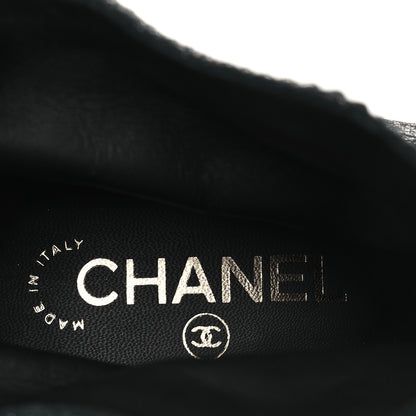 Chanel Metallic Tweed Patent Cap Toe CC Chain Ankle Booties 40 Black 9 of 12
