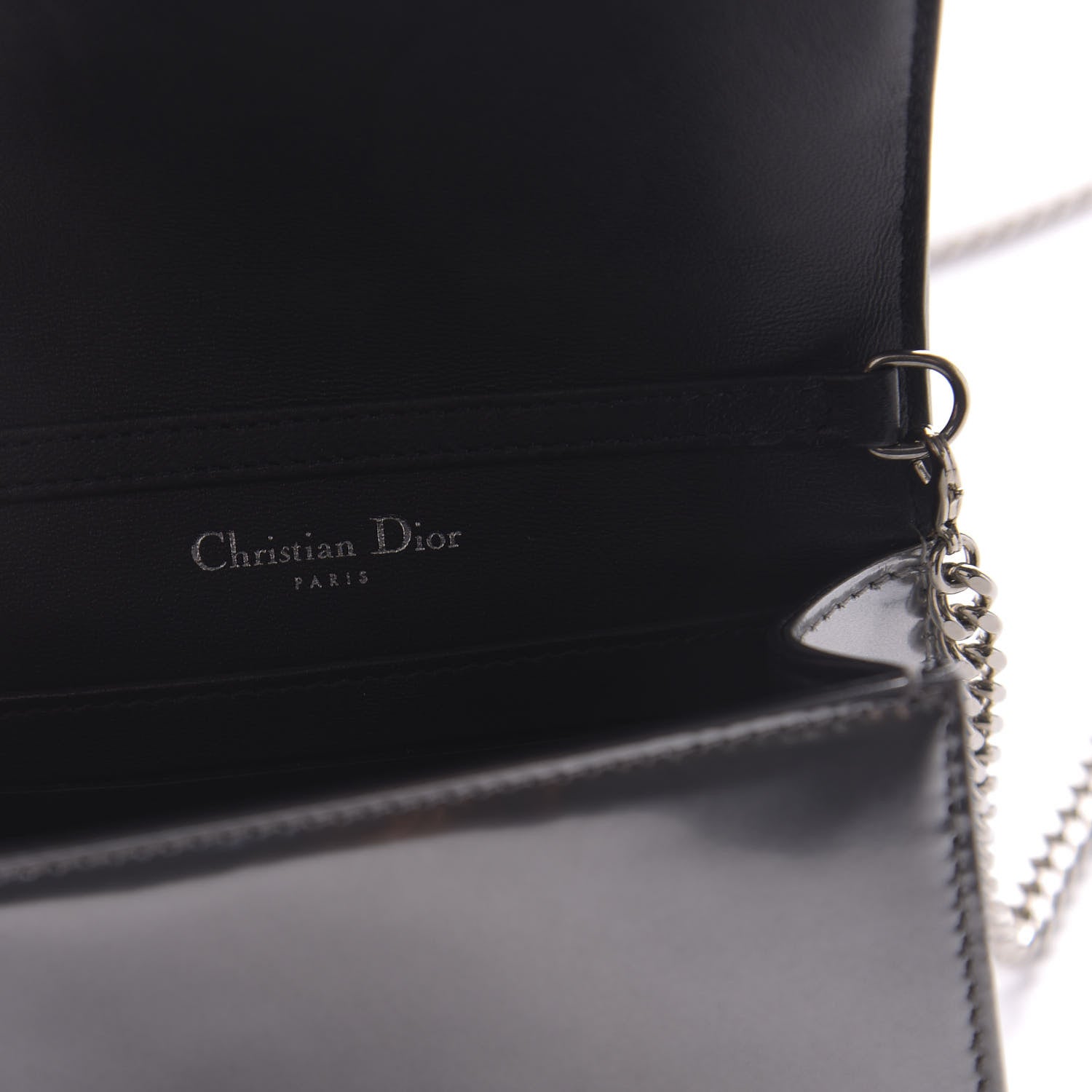 Christian Dior Metallic Patent Micro-Cannage Baby Diorama Flap Bag Silver 7 of 8
