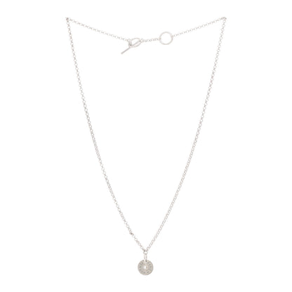Hermes 18K White Gold Diamond Gambade Clou de Selle Pendant Necklace 3 of 6