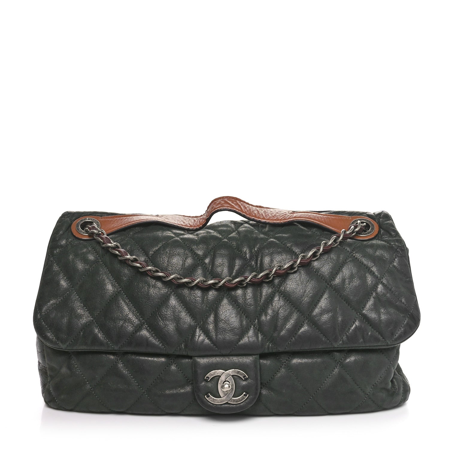 Chanel Iridescent Calfskin Jumbo In The Mix Flap Dark Green 1 of 10