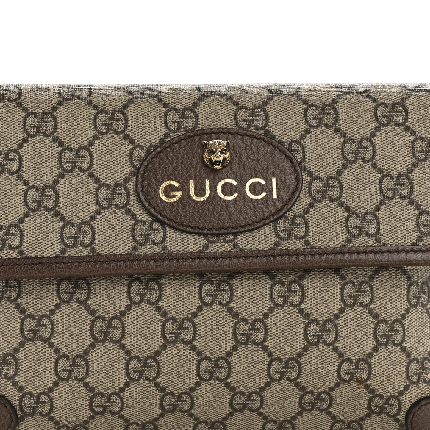 GG Supreme Monogram Neo Vintage Web Belt Bag Brown