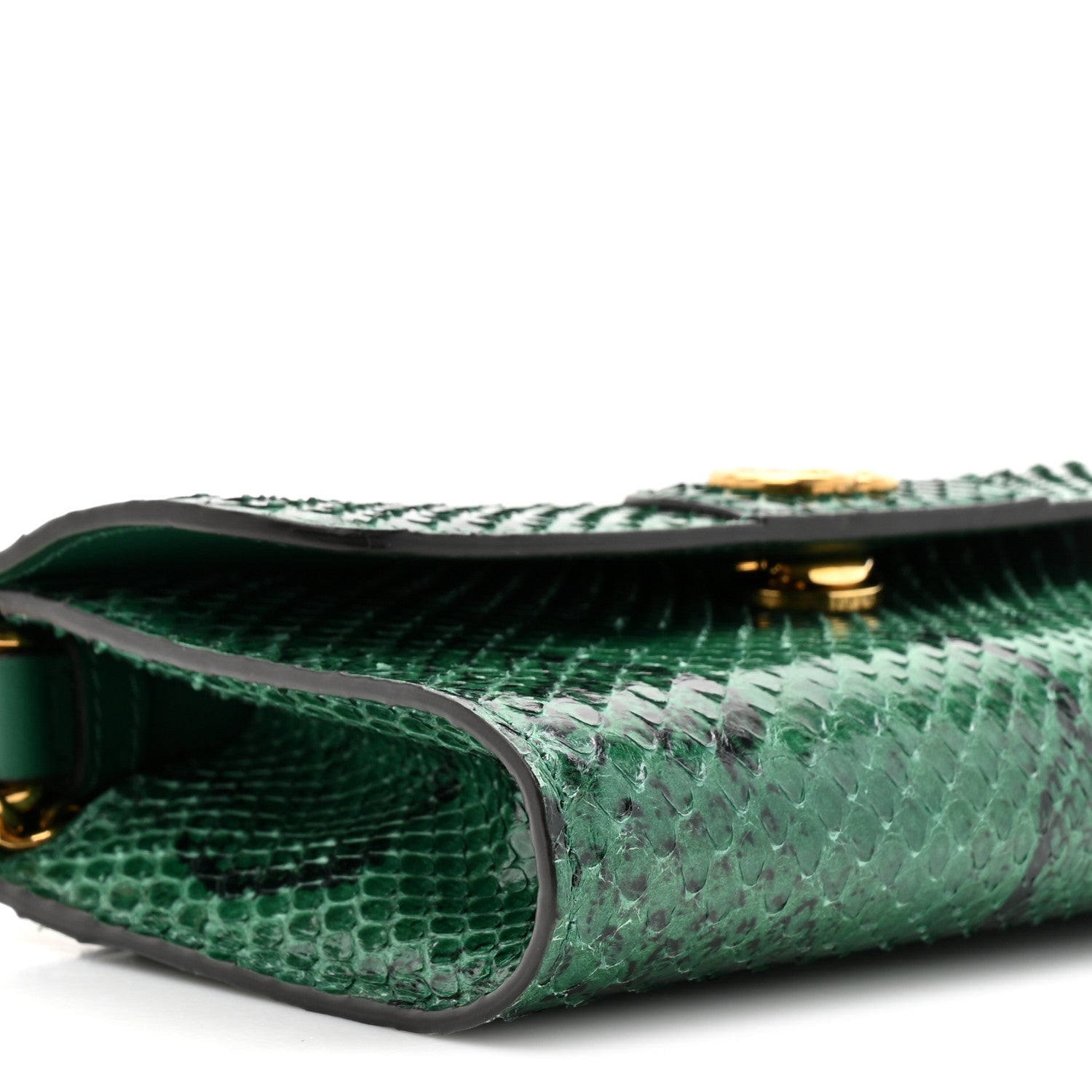 Gucci Snakeskin Mini Diana Bamboo Top Handle Clutch Emerald 10 of 11