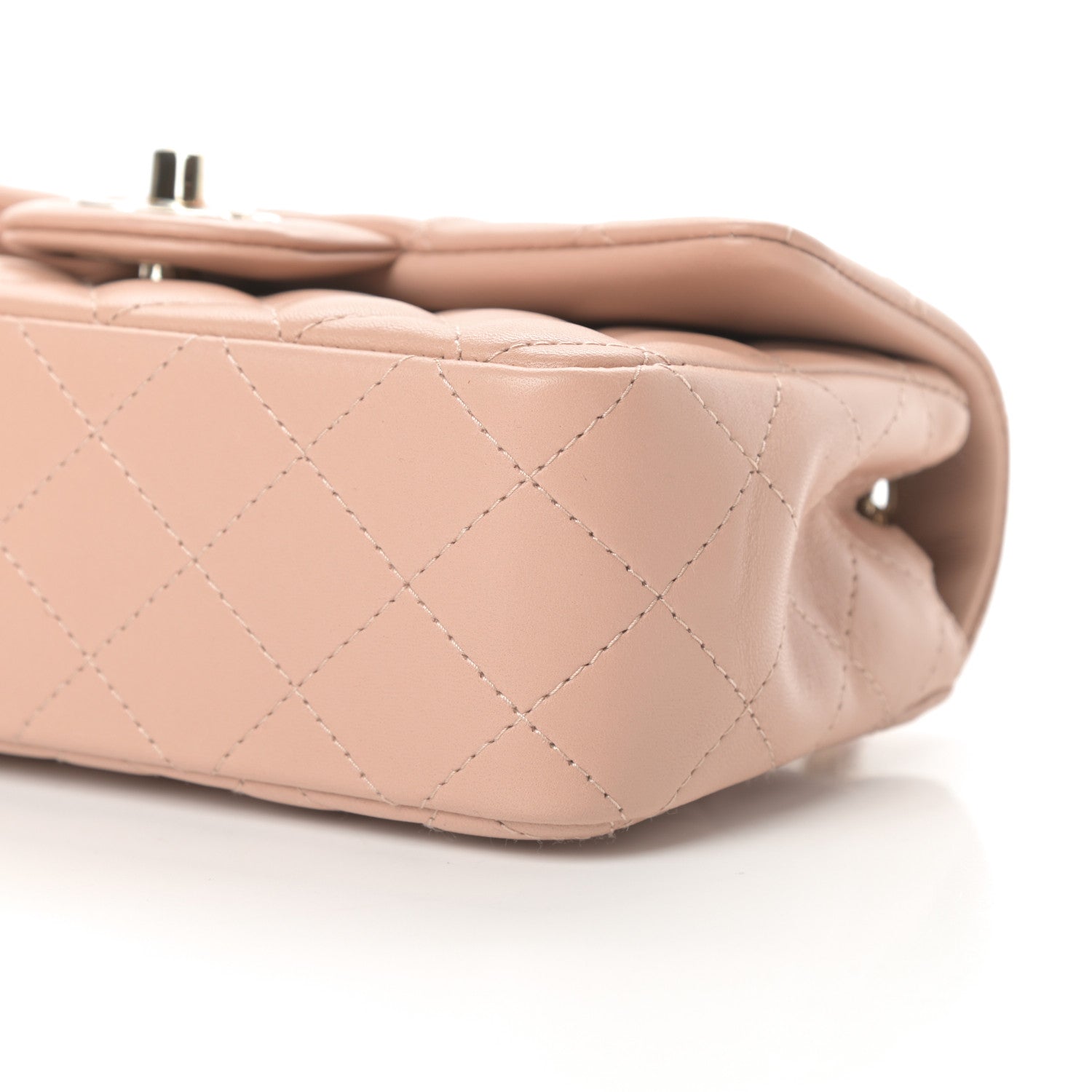 Chanel Lambskin Quilted Mini Rectangular Flap Beige 10 of 10