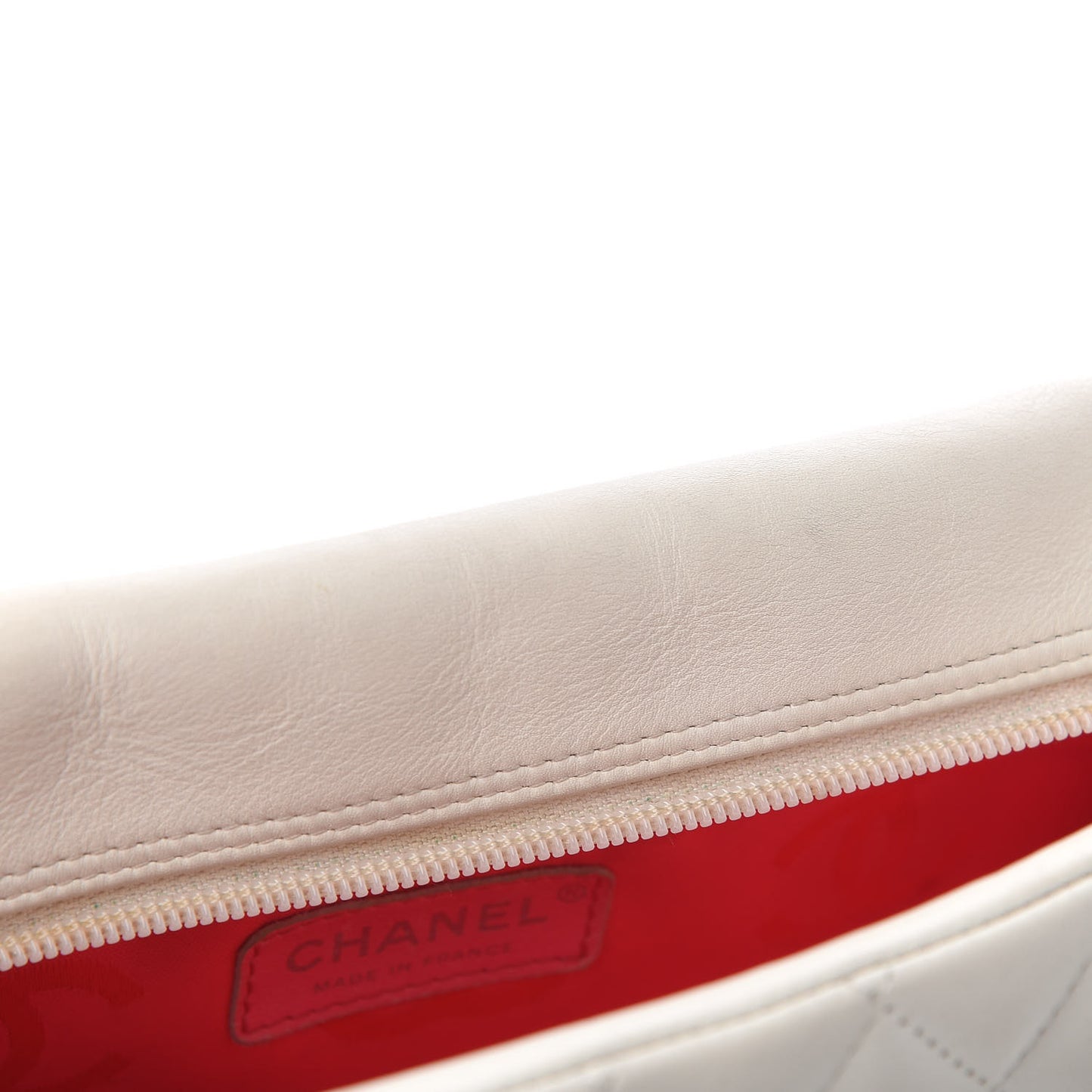Calfskin Quilted Large Cambon Bowler White Black