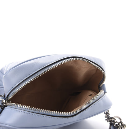 Gucci Calfskin Matelasse Mini GG Marmont Chain Shoulder Bag Porcelain Light Blue 5 of 11
