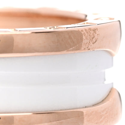 Bulgari 18K Rose Gold White Ceramic B.Zero1 Two-Band Ring 49 4.75 6 of 6