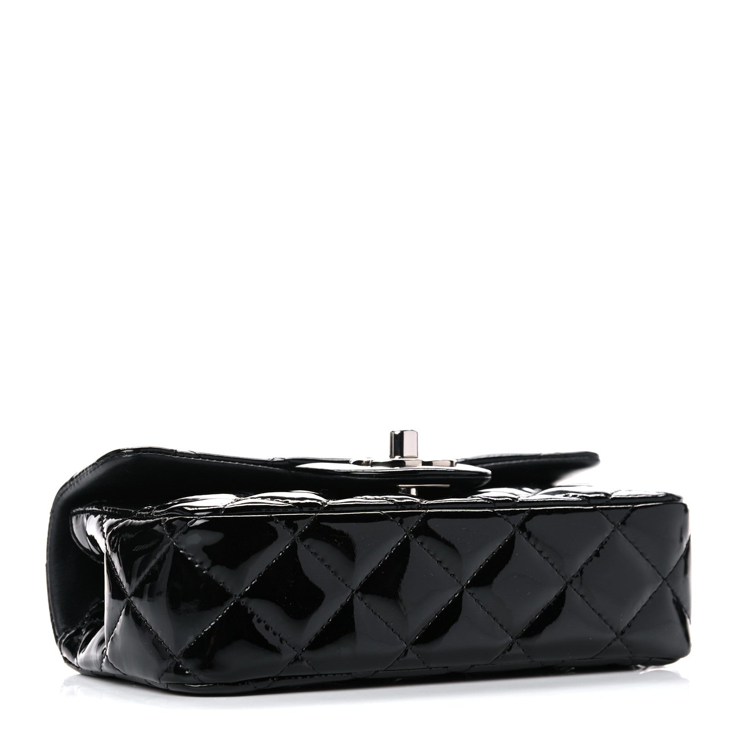 Chanel Patent Calfskin Quilted Extra Mini Rectangular Flap Black 4 of 13