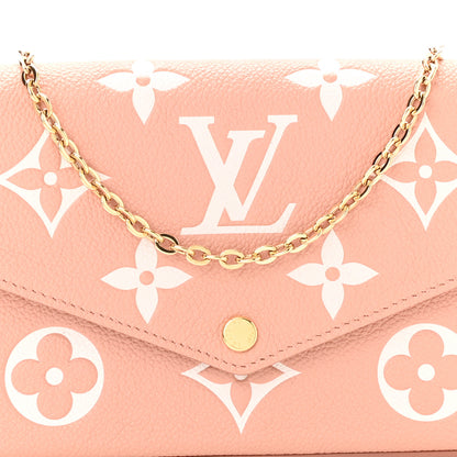 Louis Vuitton Empreinte Monogram Giant Felicie Pochette Chain Wallet Rose Trianon Creme 8 of 10