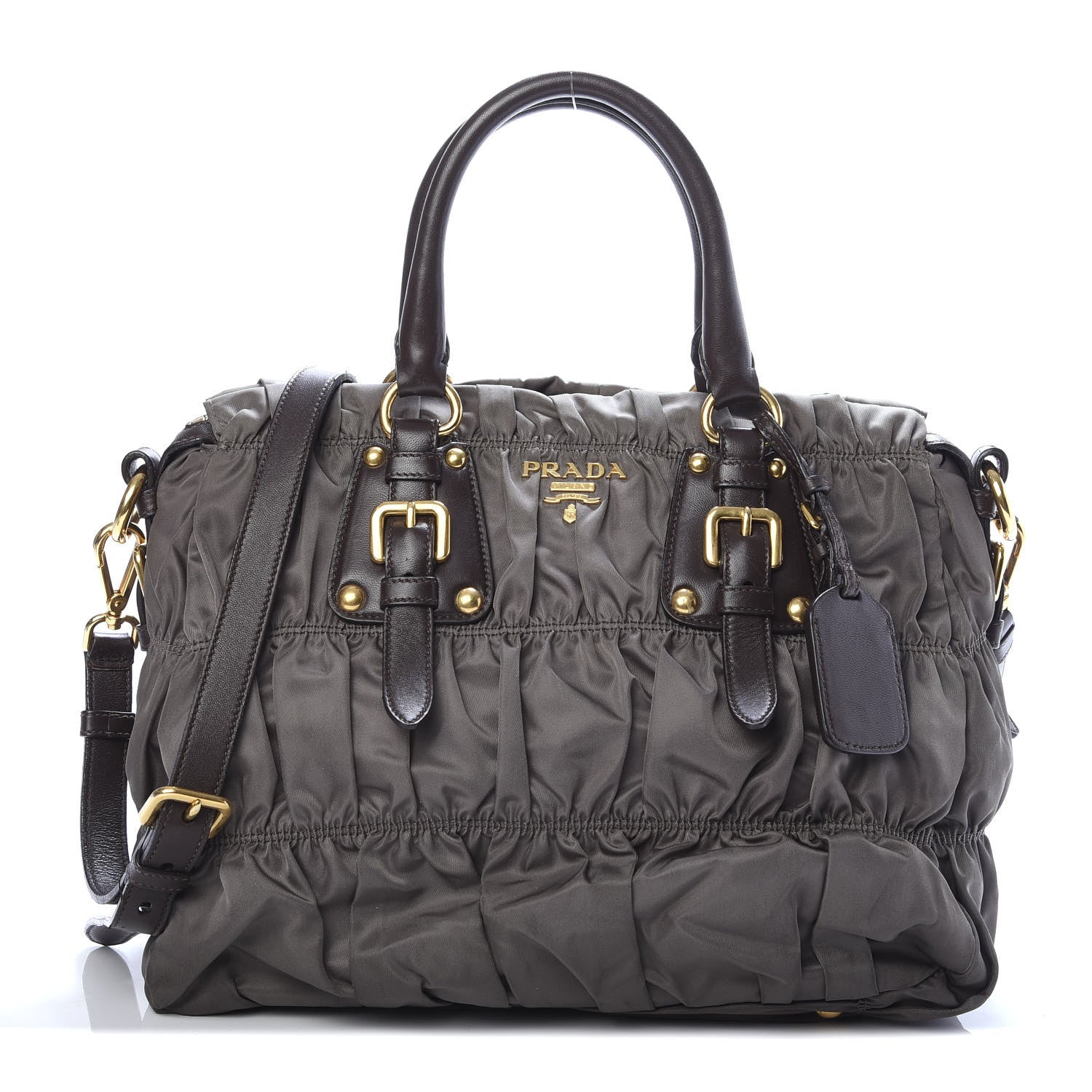 Prada Tessuto Nylon Gaufre Tote Fumo 1 of 12
