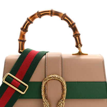 Gucci Calfskin Bamboo Web Medium Dionysus Top Handle Bag Camelia Bright Evergreen Hibiscus Red 8 of 15
