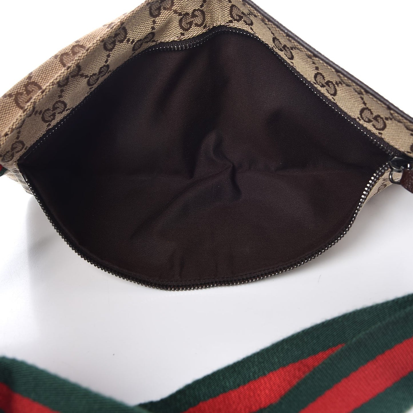 Monogram Web Belt Bag Dark Brown