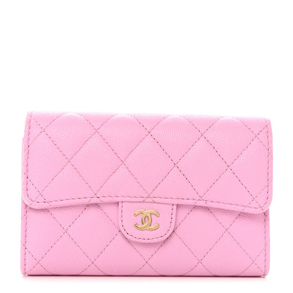 Chanel Caviar Quilted Medium Flap Wallet Pink 1 of 12