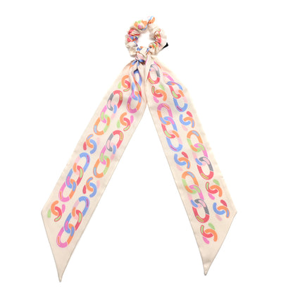 Chanel Silk CC Twilly Hair Tie White Multicolor 1 of 3