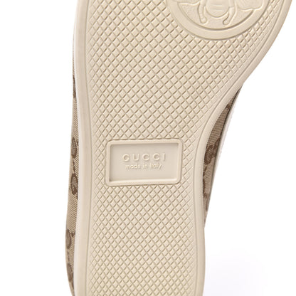 Gucci Suede Monogram Web Womens Falacer Sneakers 40 Nocciola Beige Mystic White Hibiscus Red 6 of 10