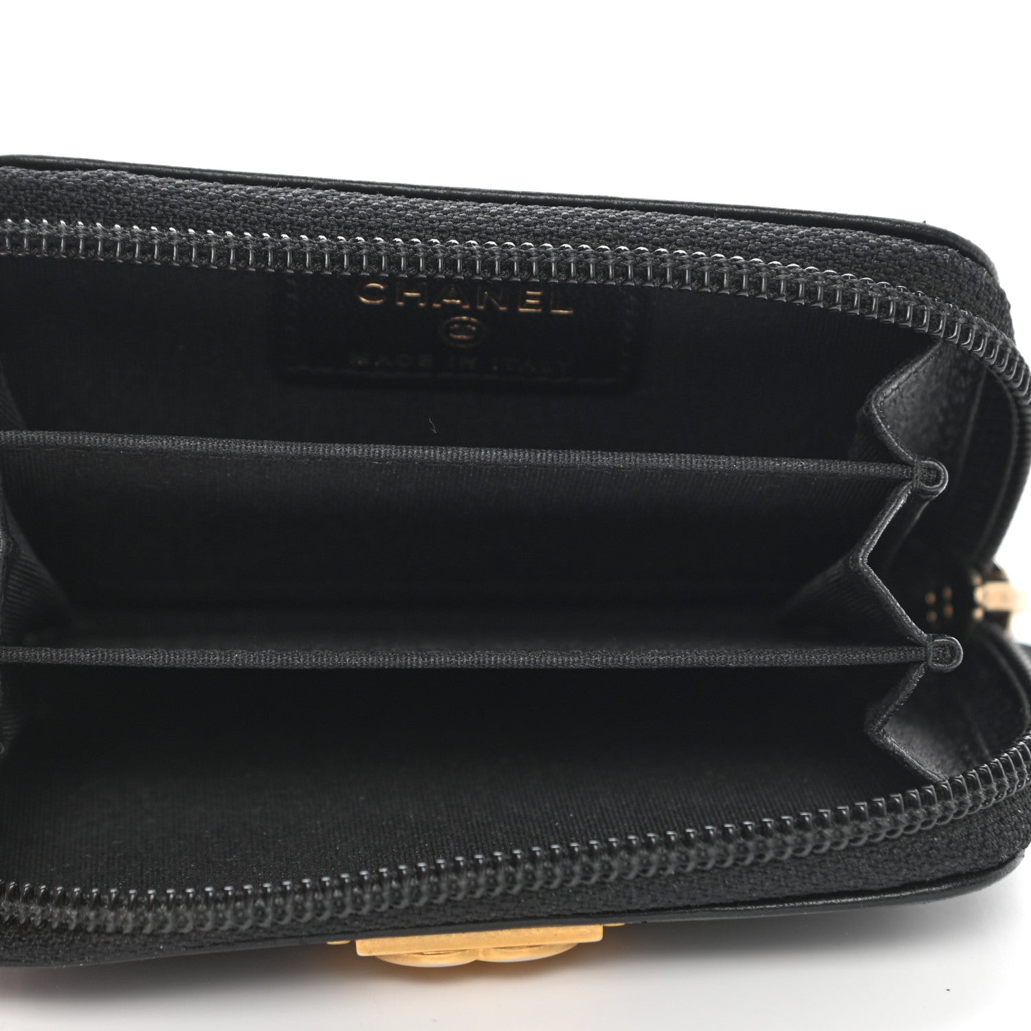 Chanel Lambskin Quilted Zip Around Boy Coin Purse Wallet Black 5 of 9