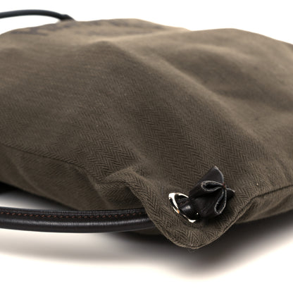 Hermes Herringbone Canvas Swift Maline Bag Kaki Ebene 9 of 10