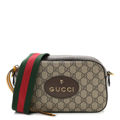 Gucci GG Supreme Monogram Web Neo Vintage Shoulder Bag Beige New Acero Crop 1 of 11