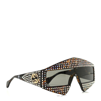 Gucci Crystal Rectangular Frame Sunglasses GG0357S Tortoiseshell 3 of 7